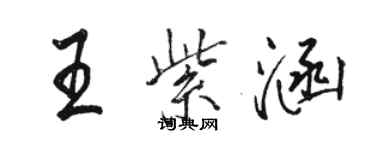 骆恒光王紫涵行书个性签名怎么写