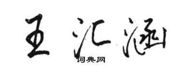 骆恒光王汇涵行书个性签名怎么写