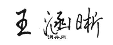骆恒光王涵晰行书个性签名怎么写