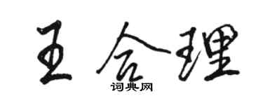 骆恒光王合理行书个性签名怎么写