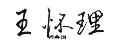 骆恒光王怀理行书个性签名怎么写