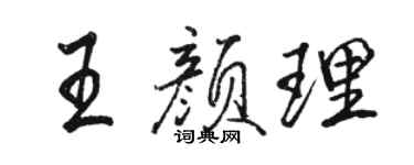 骆恒光王颜理行书个性签名怎么写