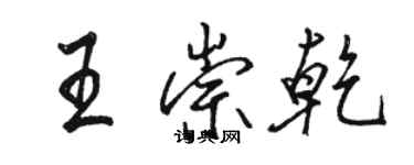 骆恒光王崇乾行书个性签名怎么写