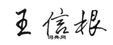骆恒光王信根行书个性签名怎么写