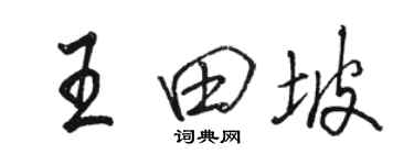 骆恒光王田坡行书个性签名怎么写