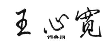 骆恒光王心宽行书个性签名怎么写