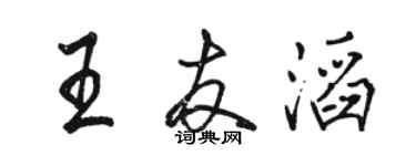 骆恒光王友滔行书个性签名怎么写