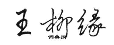 骆恒光王柳缘行书个性签名怎么写