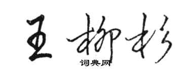 骆恒光王柳杉行书个性签名怎么写