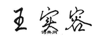 骆恒光王实容行书个性签名怎么写