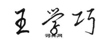 骆恒光王学巧行书个性签名怎么写