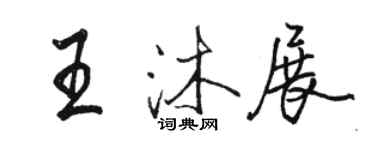 骆恒光王沐展行书个性签名怎么写