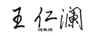 骆恒光王仁澜行书个性签名怎么写