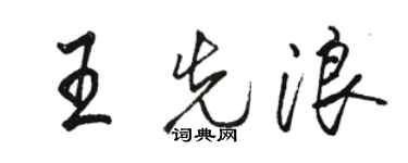 骆恒光王先浪行书个性签名怎么写