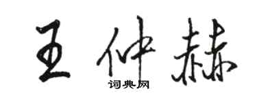 骆恒光王仲赫行书个性签名怎么写