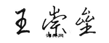骆恒光王崇垒行书个性签名怎么写