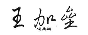 骆恒光王加垒行书个性签名怎么写