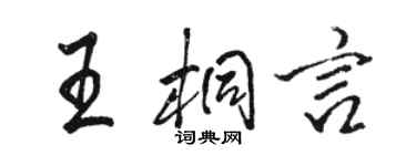 骆恒光王桐言行书个性签名怎么写