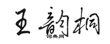 骆恒光王韵桐行书个性签名怎么写
