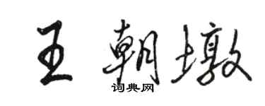 骆恒光王朝墩行书个性签名怎么写