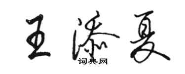 骆恒光王添夏行书个性签名怎么写