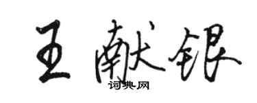 骆恒光王献银行书个性签名怎么写