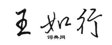 骆恒光王如行行书个性签名怎么写
