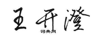骆恒光王开澄行书个性签名怎么写