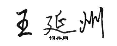 骆恒光王延州行书个性签名怎么写