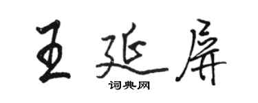 骆恒光王延屏行书个性签名怎么写