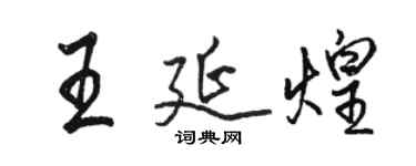 骆恒光王延煌行书个性签名怎么写