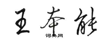 骆恒光王本能行书个性签名怎么写