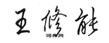 骆恒光王修能行书个性签名怎么写