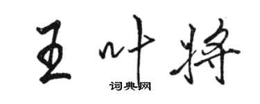 骆恒光王叶将行书个性签名怎么写