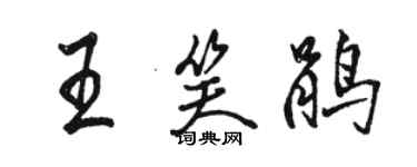 骆恒光王笑鹃行书个性签名怎么写