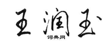 骆恒光王润玉行书个性签名怎么写