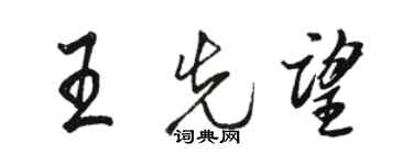 骆恒光王先望行书个性签名怎么写
