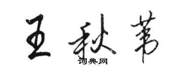 骆恒光王秋苇行书个性签名怎么写