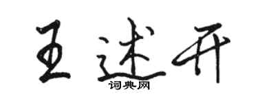 骆恒光王述开行书个性签名怎么写