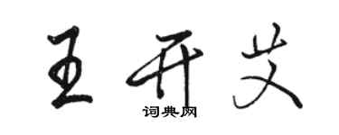 骆恒光王开艾行书个性签名怎么写