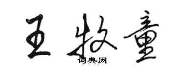 骆恒光王牧童行书个性签名怎么写