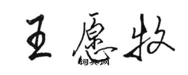 骆恒光王愿牧行书个性签名怎么写