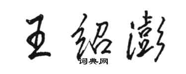 骆恒光王绍澎行书个性签名怎么写