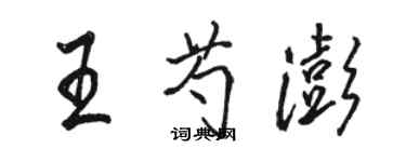 骆恒光王芍澎行书个性签名怎么写