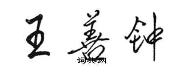 骆恒光王善钟行书个性签名怎么写
