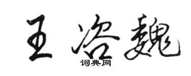 骆恒光王咨魏行书个性签名怎么写