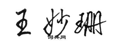 骆恒光王妙珊行书个性签名怎么写