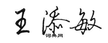 骆恒光王添敏行书个性签名怎么写