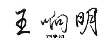 骆恒光王响明行书个性签名怎么写