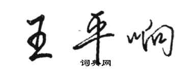 骆恒光王平响行书个性签名怎么写